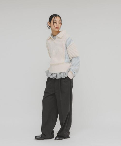 KBF（ケービーエフ） tシャツ ピーチスキンバブルヘムトップス