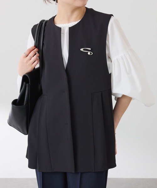 【美品】ガリャルダガランテ　テーラードジレ　モカ ガリャルダガランテ GALLARDAGALANTE テーラードジレ （mocha