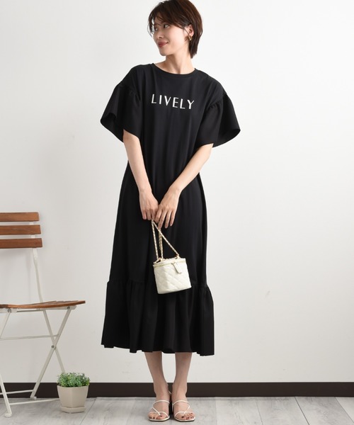 「INTERPLANET」 7分袖ワンピース FREE ブラウン レディース_画像4