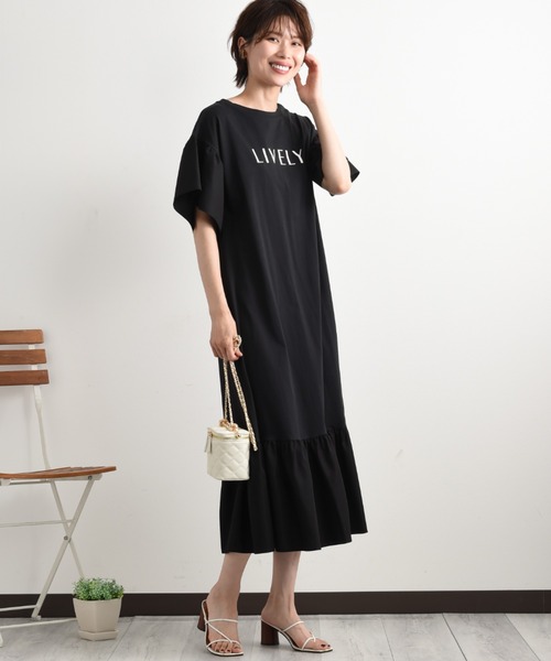 「INTERPLANET」 7分袖ワンピース FREE ブラウン レディース_画像5