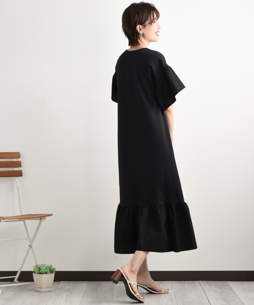 「INTERPLANET」 7分袖ワンピース FREE ブラウン レディース_画像6