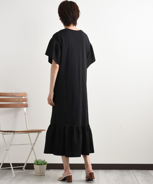 「INTERPLANET」 7分袖ワンピース FREE ブラウン レディース_画像8