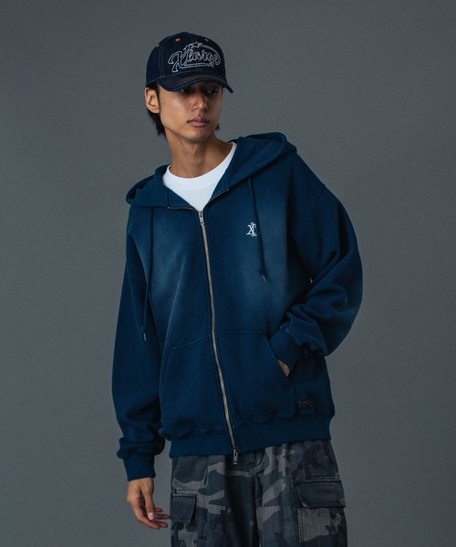 XLARGE（エクストラ ラージ） パーカー FADED WAFFLE ZIP UP HOODED