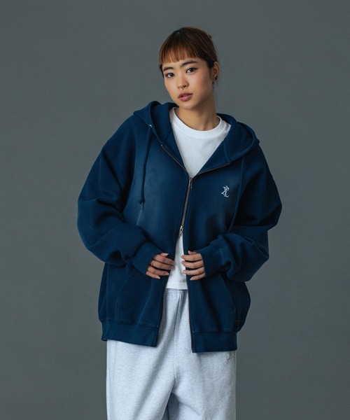 XLARGE（エクストラ ラージ） パーカー FADED WAFFLE ZIP UP HOODED