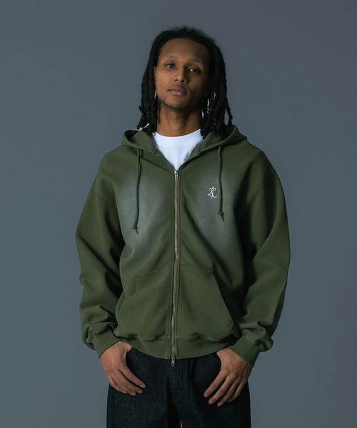 XLARGE（エクストラ ラージ） パーカー FADED WAFFLE ZIP UP HOODED
