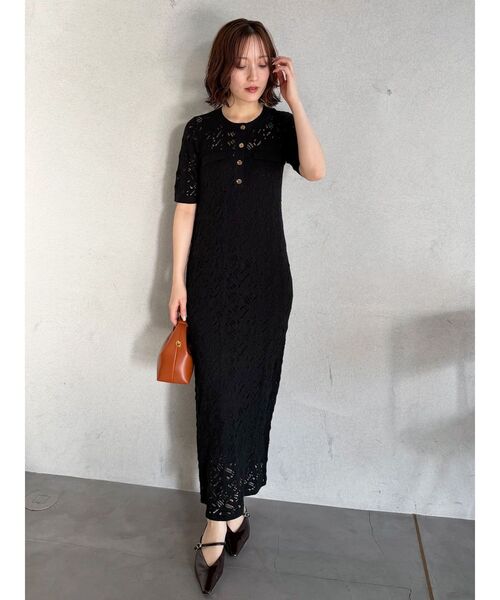 LAGUNAMOON✨ラグナムーン 黒 レース Sサイズ 前ボタン LAGUNAMOON（ラグナムーン） ブラウス シャツ 2WAYストレッチレース