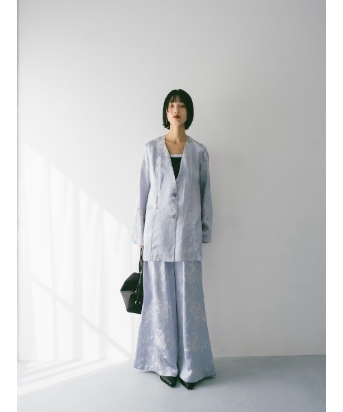 ジャケット・アウター sahara sahara（サハラ） ジャケット ノーカラージャケット Satin Jacquard