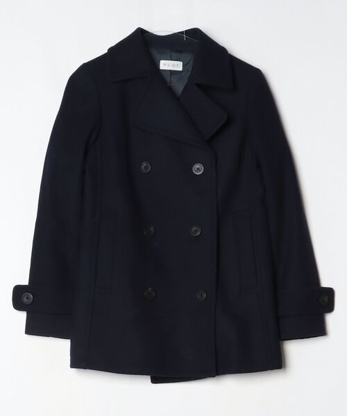 週末割】チェスターコート, ロングコート, ネイビー, Lサイズ, PLST