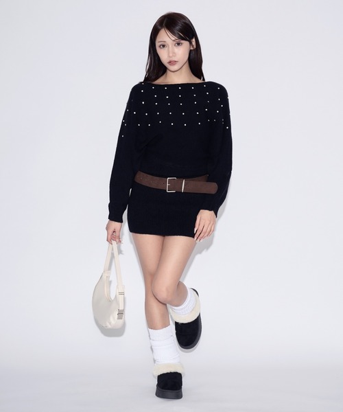 tinkerend（ティンカーエンド） ニット セーター Waist Belt Beaded