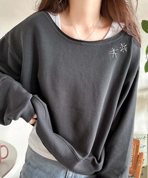 「Java」 スウェットカットソー LARGE グレー レディース_画像4