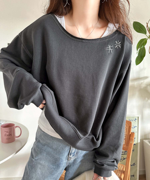 「Java」 スウェットカットソー LARGE グレー レディース_画像7