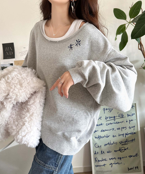 「Java」 スウェットカットソー LARGE グレー レディース_画像10