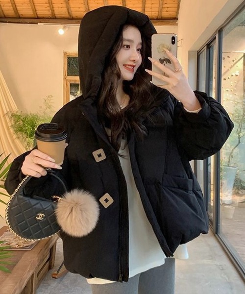 SHOUYO ダウンコート ダウンジャケット ビッグボタン中綿ショート