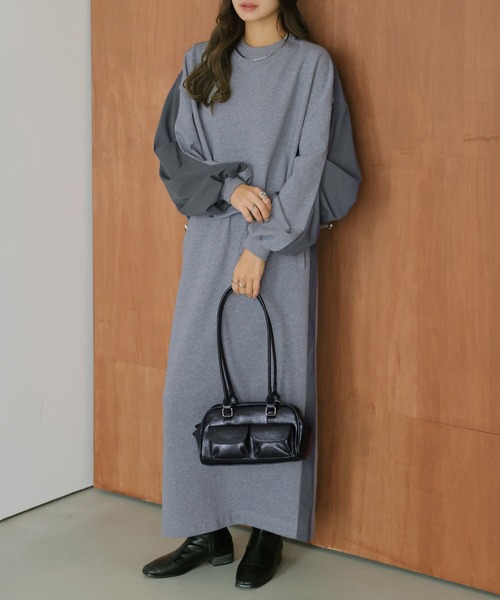 セットアップ バイカラー プルオーバー＆ロングスカート レディース