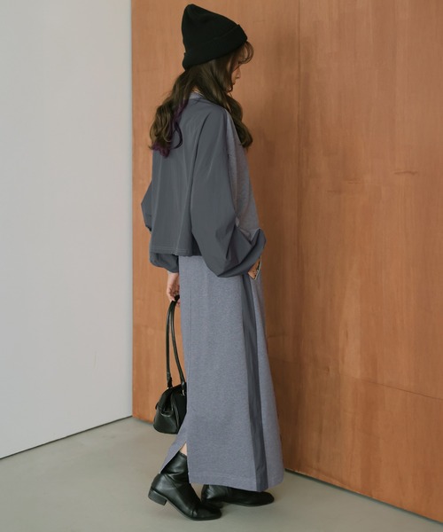 セットアップ バイカラー プルオーバー＆ロングスカート レディース