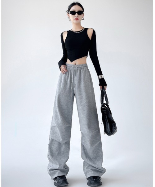 「Mela」 スウェットパンツ X-LARGE ライトグレー レディース_画像8