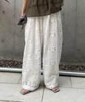 パンツ 「3サイズ展開」ボタニカルワイドイージ...の詳細画像4
