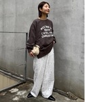 パンツ 「3サイズ展開」ボタニカルワイドイージ...の詳細画像1