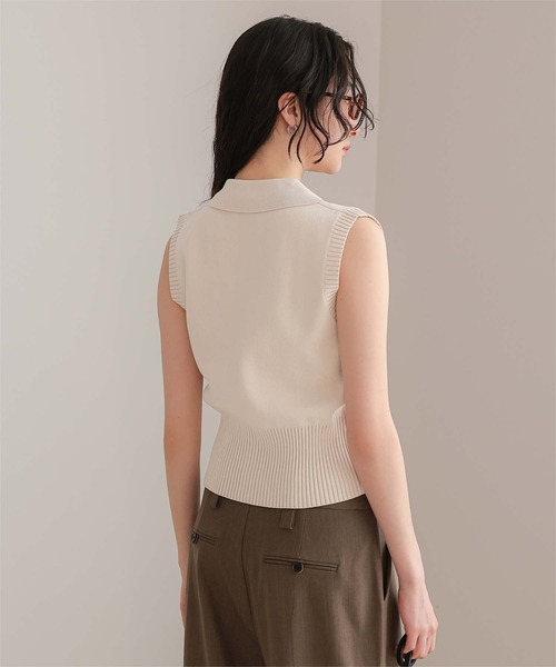 miette（ミエット） ニット セーター ダブルボタン襟付きノースリーブ