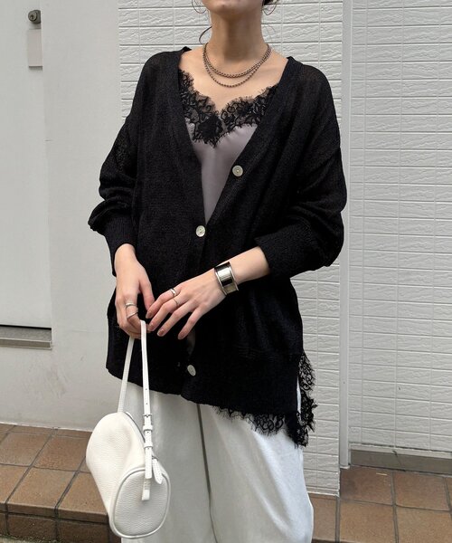 DouDou（ドゥドゥ） カーディガン 「WEB限定」ペーパーヤーン前後2WAY