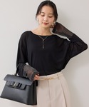 tシャツ ラメメッシュスリーブ切り替えシアーロ...の詳細画像1