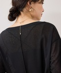 tシャツ ラメメッシュスリーブ切り替えシアーロ...の詳細画像3