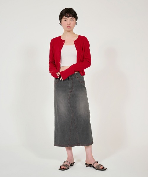 「TINA：JOJUN」 ニットカーディガン M グレー レディース_画像4