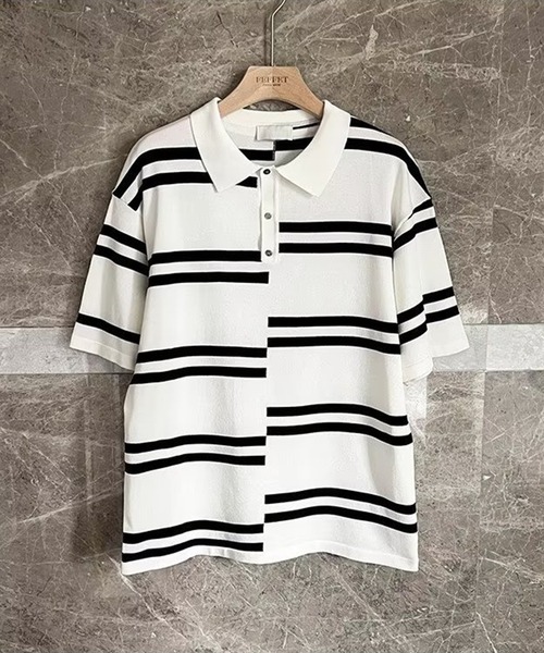 「aimoha」 半袖ポロシャツ X-LARGE ブラック メンズ_画像9