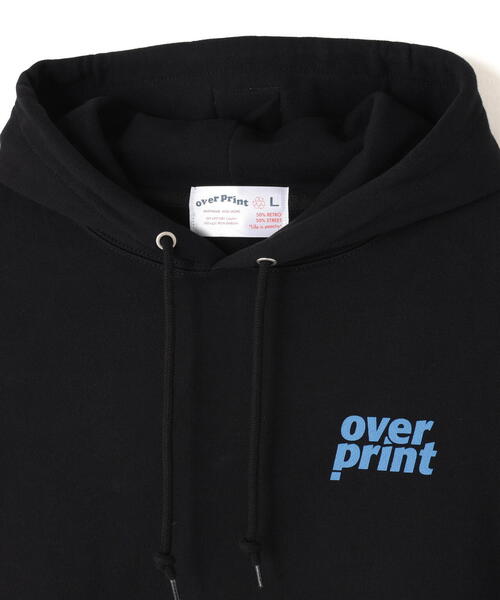 over print（オーバープリント） パーカー overprint/オーバープリント