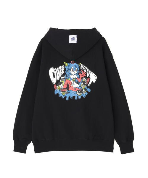 over print（オーバープリント） パーカー overprint/オーバープリント