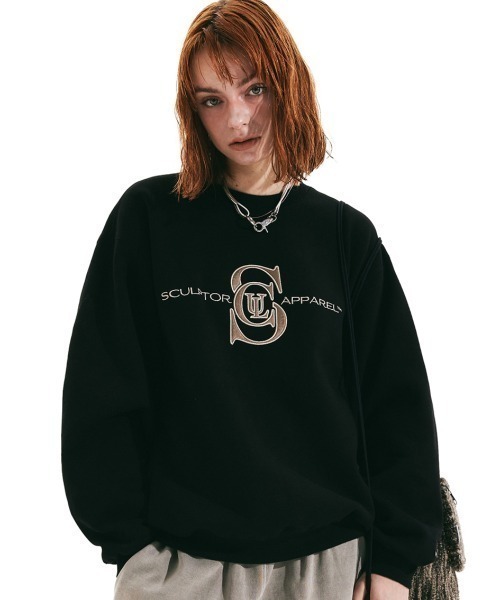 「SCULPTOR」 スウェットカットソー LARGE ブラック レディース_画像6
