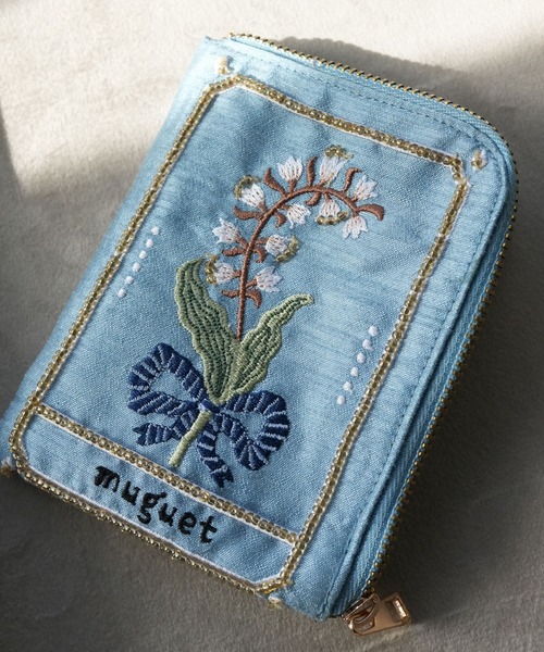 Port（ポート） ポーチ 「 」 ボタニカル刺繍 フラグメントケース