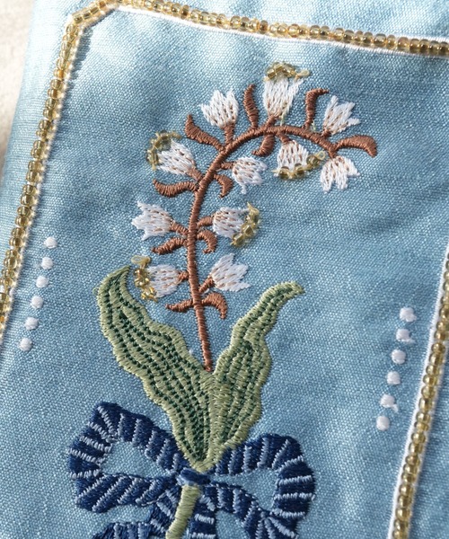 Port（ポート） ポーチ 「 」 ボタニカル刺繍 フラグメントケース