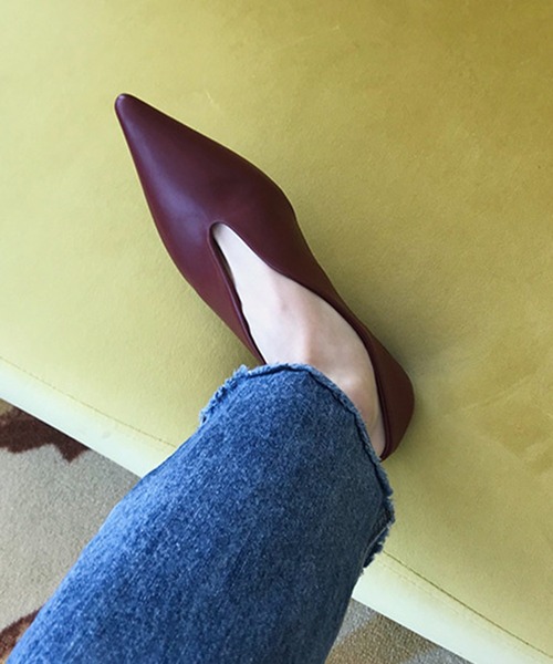 「SETUP7」 フラットパンプス 38 レッド レディース_画像4