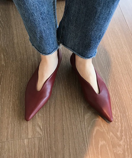 「SETUP7」 フラットパンプス 38 レッド レディース_画像6