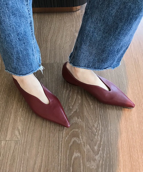 「SETUP7」 フラットパンプス 38 レッド レディース_画像8