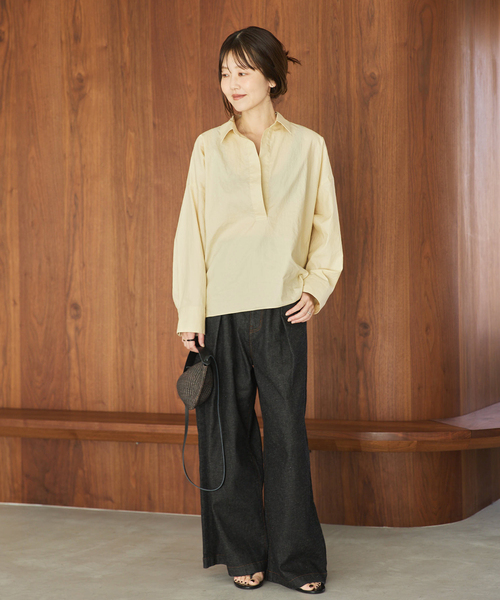 plage（プラージュ） ジーンズ デニム デニムパンツ linen mix tuck