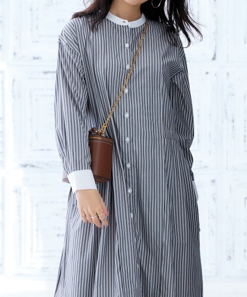 「nissen」 長袖ワンピース M ブルー レディース_画像3