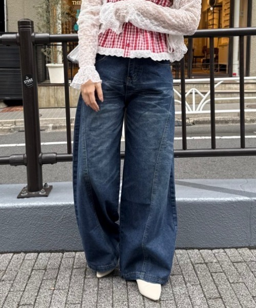 continuer de NICE CLAUP ジーンズ デニム デニムパンツ こなれ感と