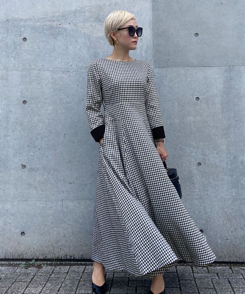 「JENNE」 長袖ワンピース LARGE ブラック レディースの画像