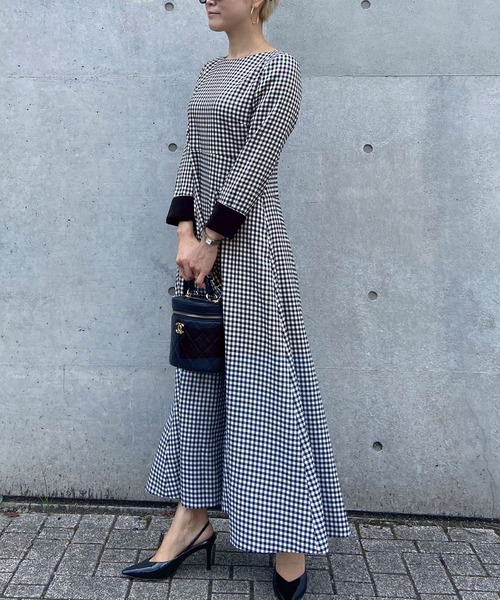 「JENNE」 長袖ワンピース LARGE ブラック レディースの画像