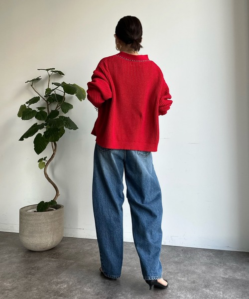 「DouDou」 ニットカーディガン FREE グレー レディースの画像