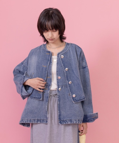 「Eimee Law」 デニムジャケット FREE ライトブルー レディースの画像