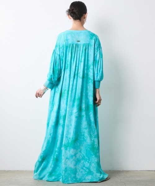 希少カラー　大きめ　ビアズリー　2023　ロングワンピース　ワイド　M～3L CHIC STYLE（シックスタイル） ワンピース スキッパームラ染ロング