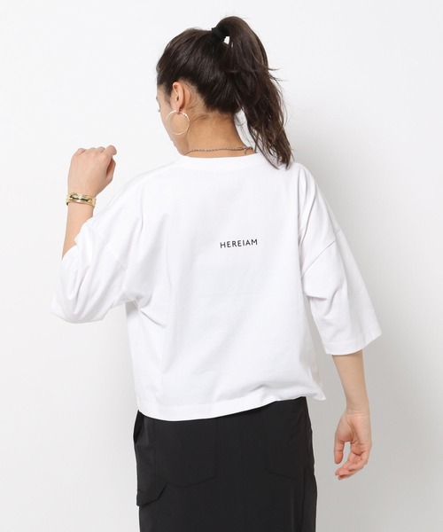 「HEREIAM」 半袖Tシャツ FREE レッド レディース_画像9