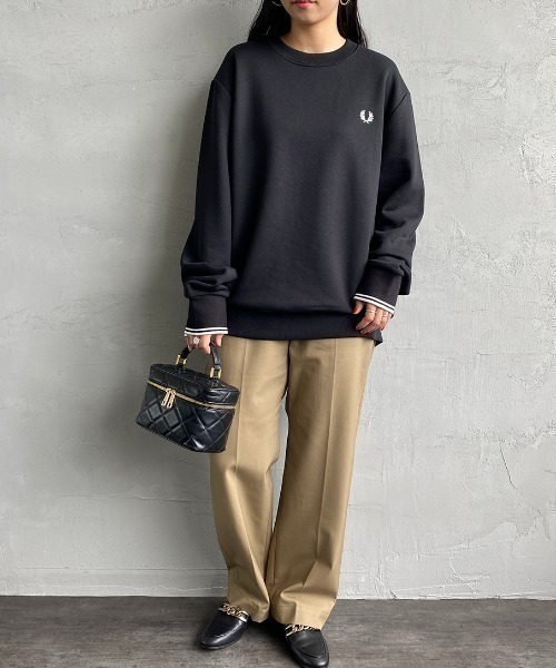 FRED PERRY トレーナー　トップス　ニット　スウェット ブラックM FRED PERRY（フレッドペリー） トレーナー スウェット レディース