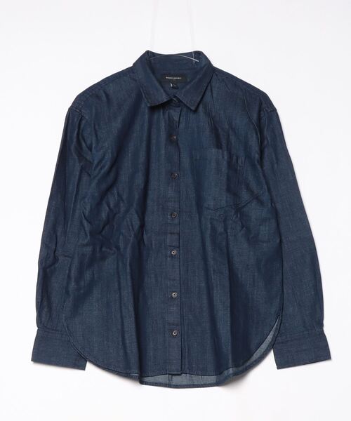 「BANANA REPUBLIC FACTORY STORE」 長袖シャツ X-SMALL インディゴブルー レディース_画像3