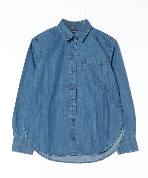 「BANANA REPUBLIC FACTORY STORE」 長袖シャツ X-SMALL インディゴブルー レディース_画像4