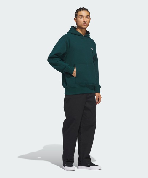 アディダス パーカー 霜降り スケボー グリーン 長袖ビッグロゴ adidas（アディダス） パーカー スケートボーディング × マーク