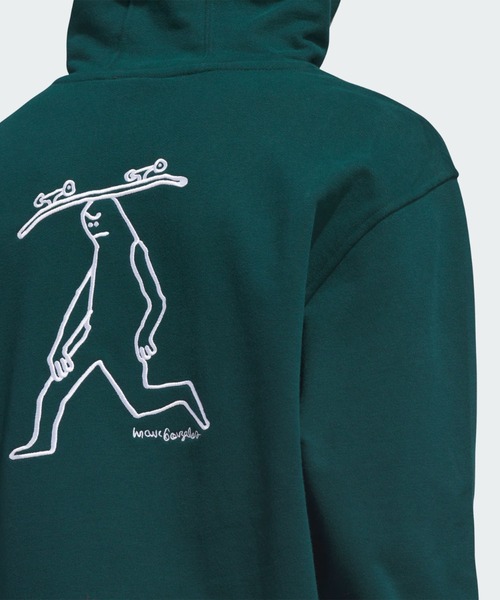 アディダス パーカー 霜降り スケボー グリーン 長袖ビッグロゴ adidas（アディダス） パーカー スケートボーディング × マーク
